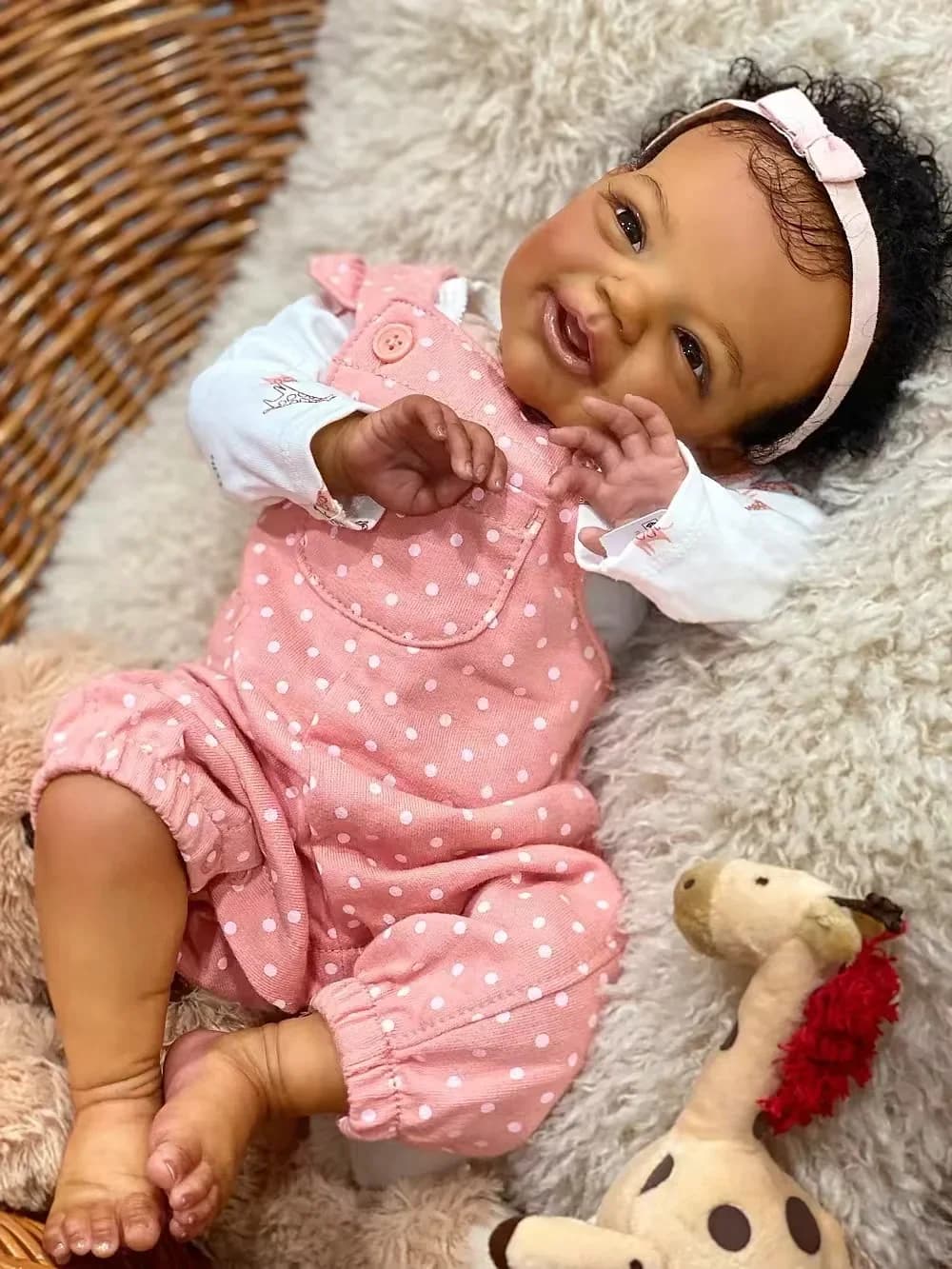 NPK 19 pollici Neonato Corpo Morbido Baby Doll Pelle Marrone Finita Charlie Reborn Baby Doll Pittura 3D con Vene Visibili