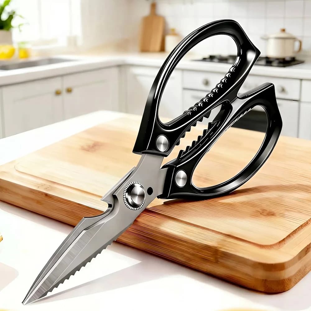 Forbici da Cucina Tedesche in Titanio Nero, Cesoie per Ossa di Pollame in Acciaio Inossidabile per Pollo, Anatra, Oca C2612