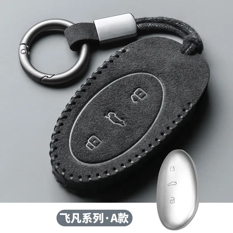 Custodia per chiave intelligente per auto Borsa senza chiave per Flying R7 NFC L Card Custodia protettiva per chiave per auto in pelle scamosciata Accessorio per lo styling del portachiavi