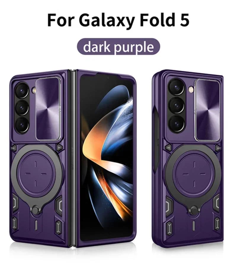 Per Samsung Galaxy Z Fold 7 Custodia magnetica per auto Anello antiurto Armatura Custodie per telefoni per Galaxy Z Fold 6 5 4 Cover