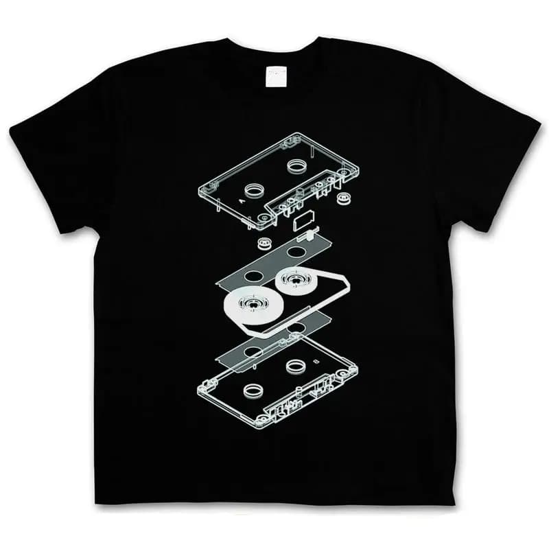 EXPLOSIONE AUDIO CASSETTE T SHIRT Retro DJ MC Lettore di nastri musicali CD