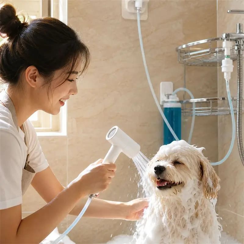 Pet Bath Foam Dispenser Cat Shower Foam Maker No‑Electric Portable Water‑Powered Dog Bath Sprayer Pets Grooming Washing Tool