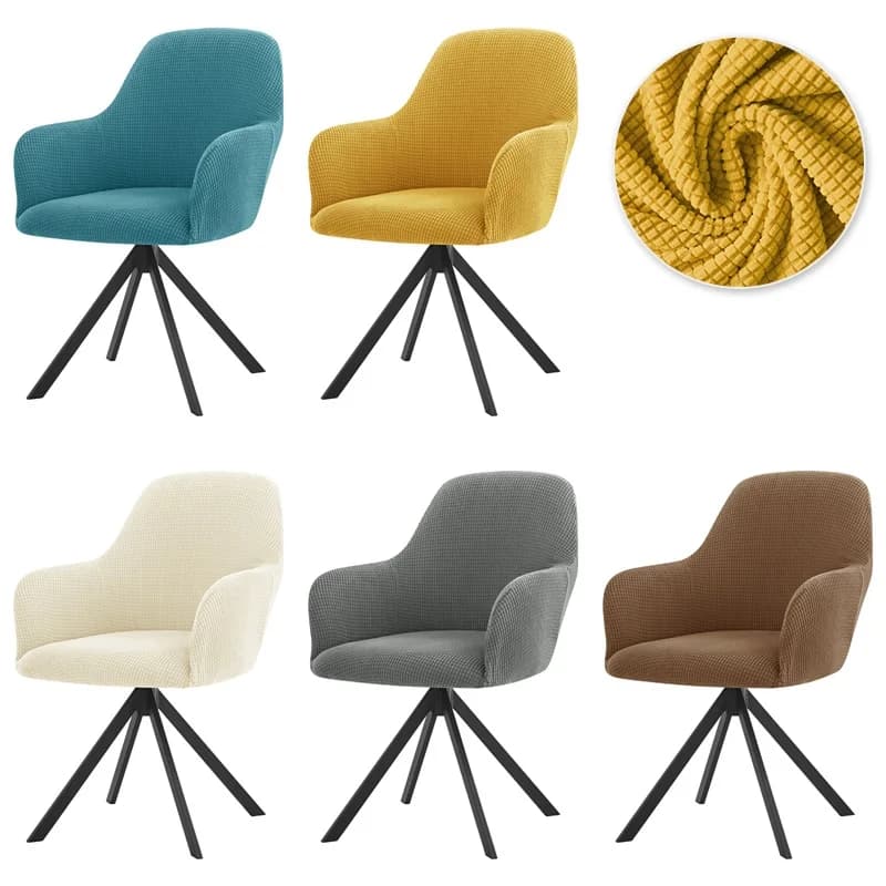 1pc Polar Fleece High Armchair Cover Stretch Dining Chair Slipcover Removable Seat Protector for Living Room housse chaise