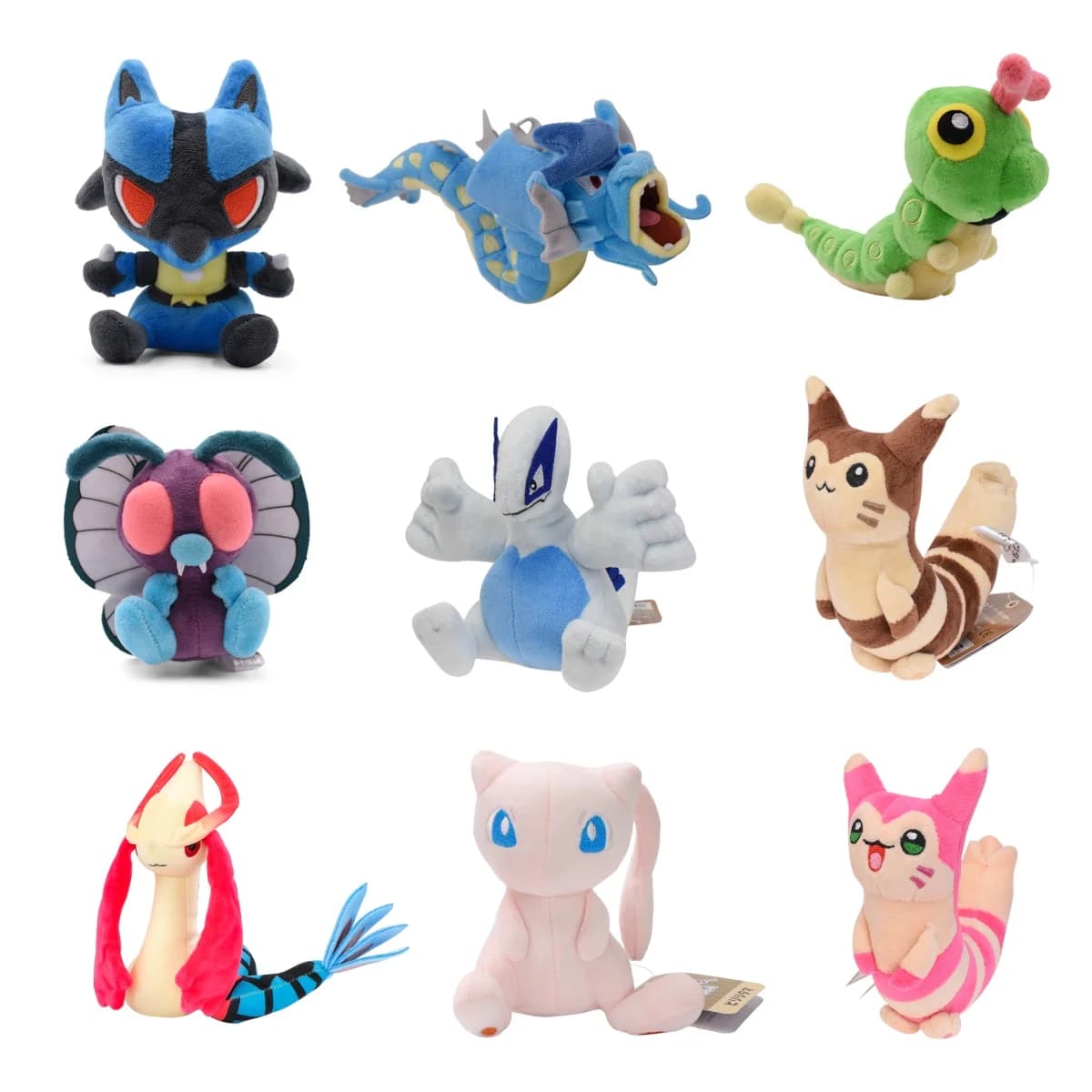 Pokemon Fit Lugia Caterpie Butterfree Plush Toys Litwick Lucario Milotic Gallade Haxorus Mew Furret Cute Stuffed Peluche Doll