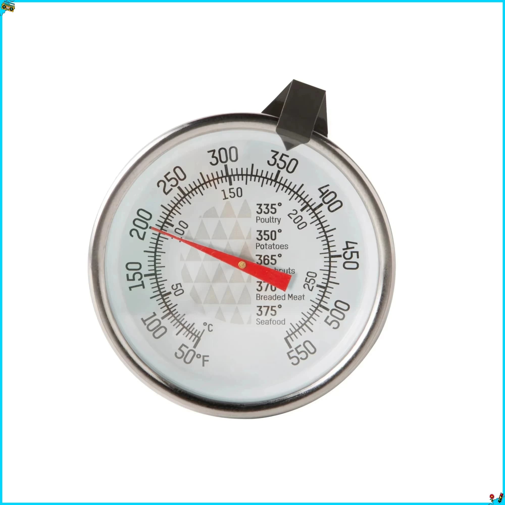 Analog thermometer for frying Candy - Adjustable pan clip 1.75 inch dial for precise temperature control