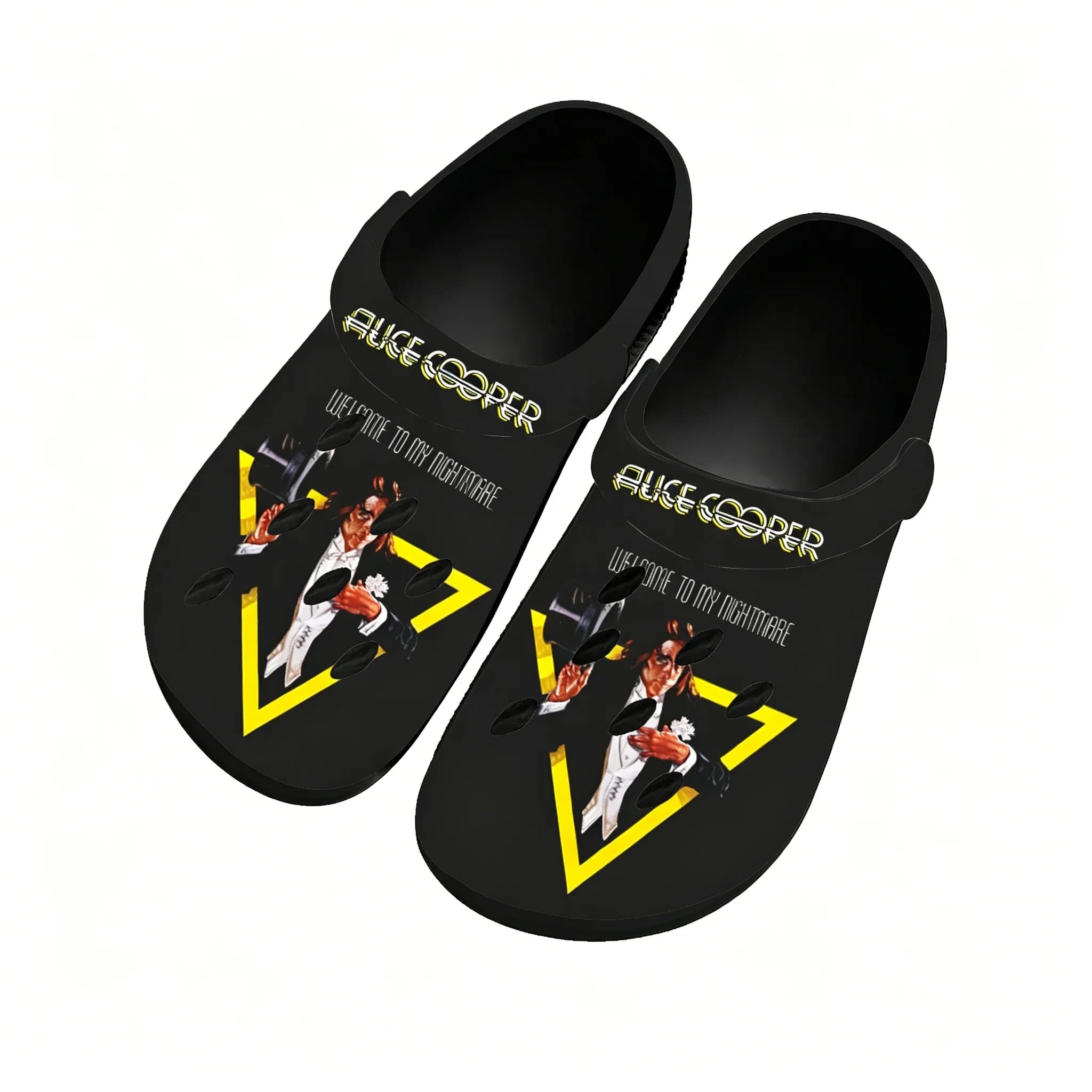Scarpe Acquatiche Alice Cooper Horror, Zoccoli da Giardino, Sandali per Uomo, Donna, Ragazzi e Ragazze, Ciabatte Traspiranti Personalizzate con Fori, Nere