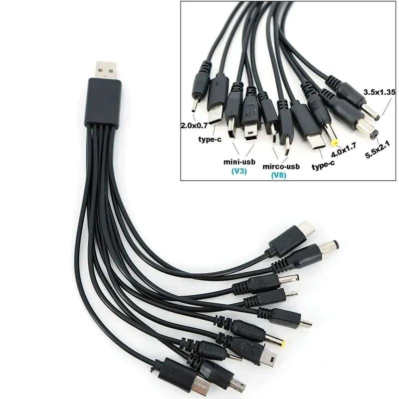 1/2/4/6pcs 10 in 1 Micro USB DC Mobile Phone Charger Adapter Plug Usb power charging Cable Wire Cord for Phone Universal