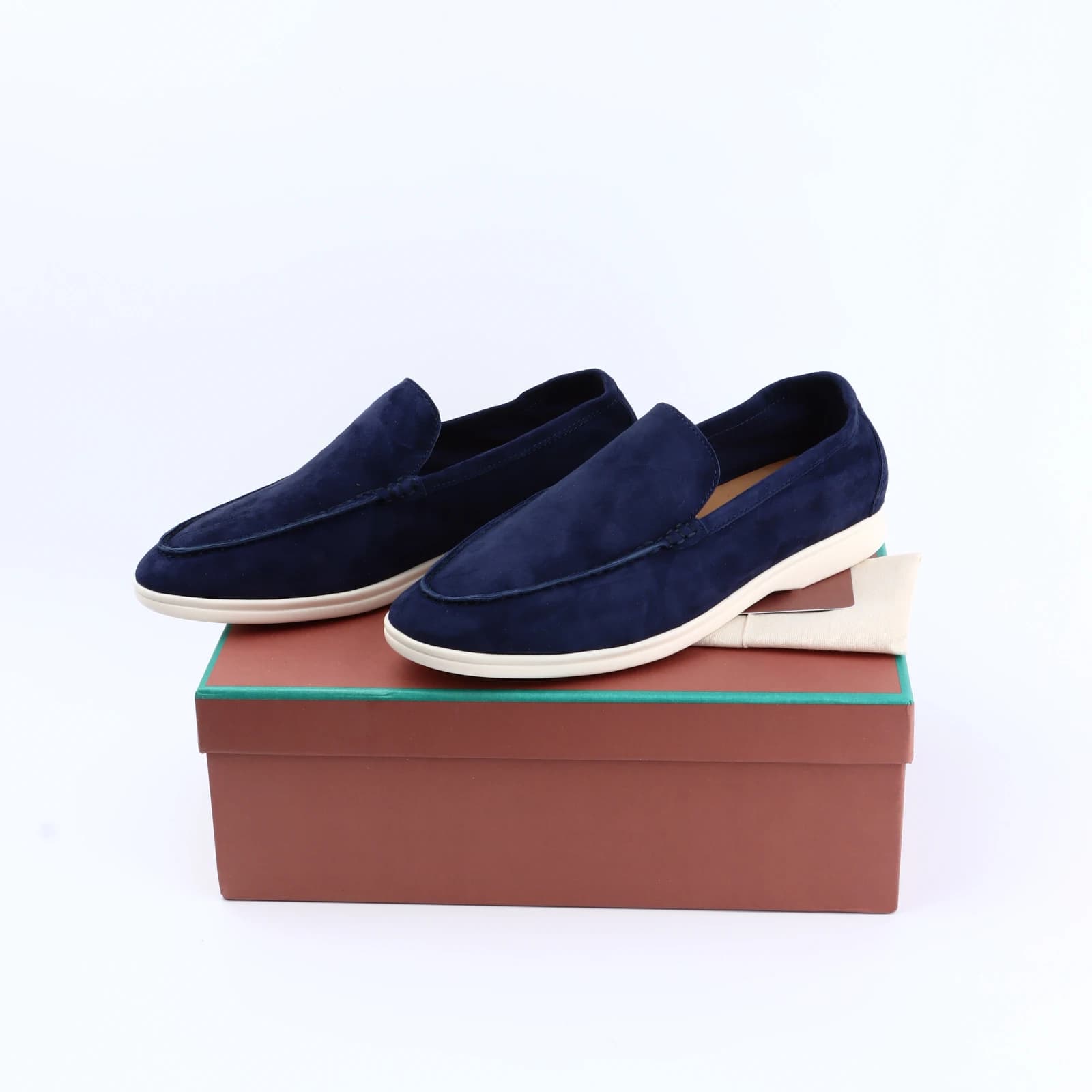 Non logo Mocassini da donna in pelle scamosciata estiva Scarpe basse da uomo Punta tonda Slip-on Mocassino causale Comode ciabatte Scarpe da donna pigre