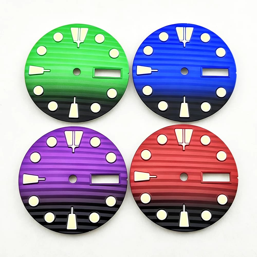 NH35 dial 28.5mm dial green luminous lumen Gradient dial dial suitable for NH35/36 movement men watch dial Watch accessories