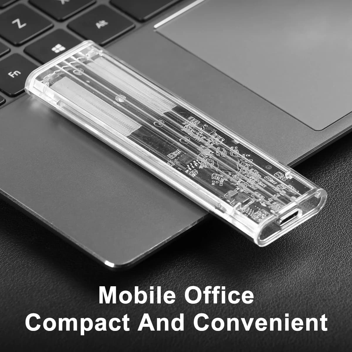 Adattatore per custodia SSD M.2 NGFF SATA Tipo C 3.1 Custodia esterna trasparente Custodia per disco rigido senza attrezzi da 5 Gbps per NGFF 2242 2260