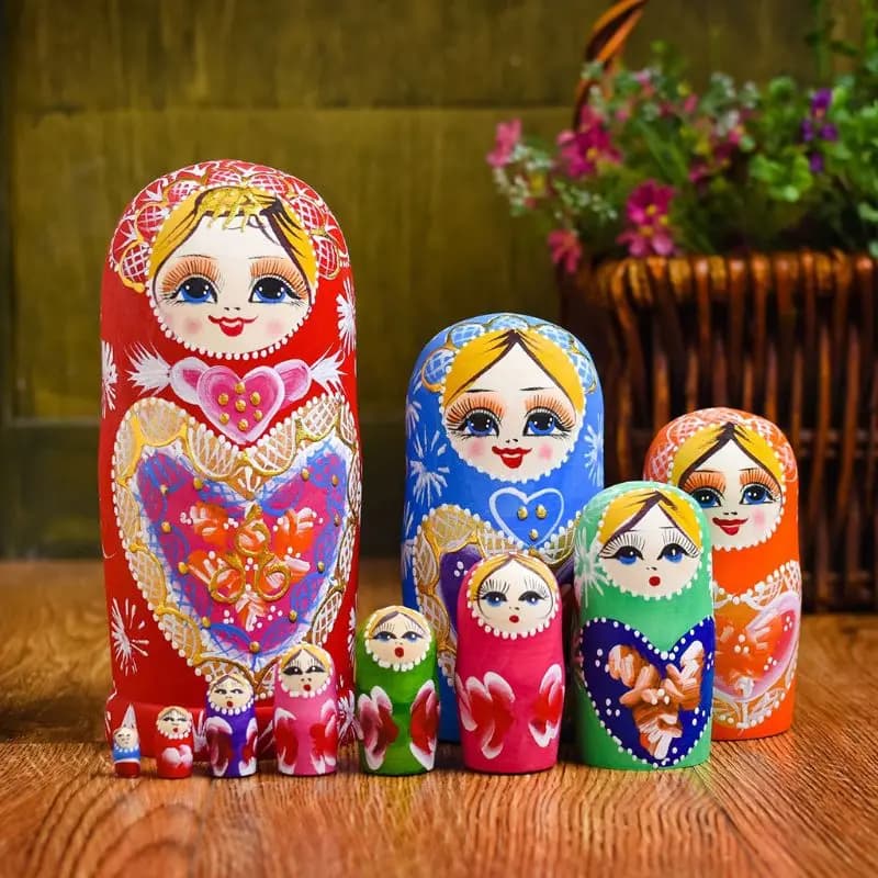 10 Layers/Set Matryoshka Wooden Russian Nesting For Doll Desktop Decor Children Gifts Educational Toys