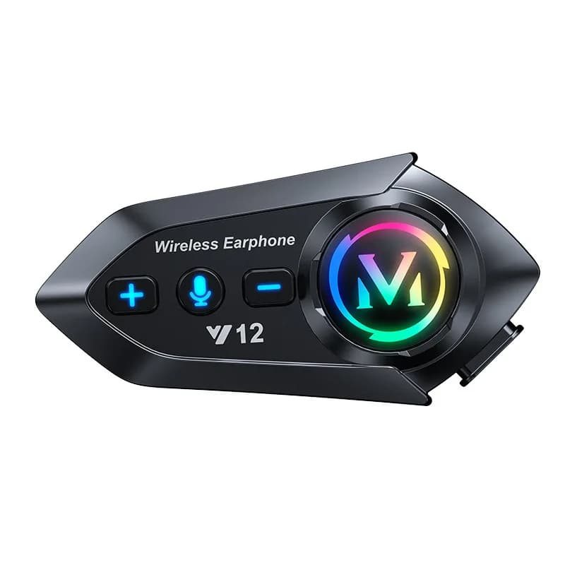 Auricolare Bluetooth per casco moto Y12, auricolare Bluetooth per auto, batteria a lunga durata, impermeabile, universale, tipo C, impermeabile IPX5