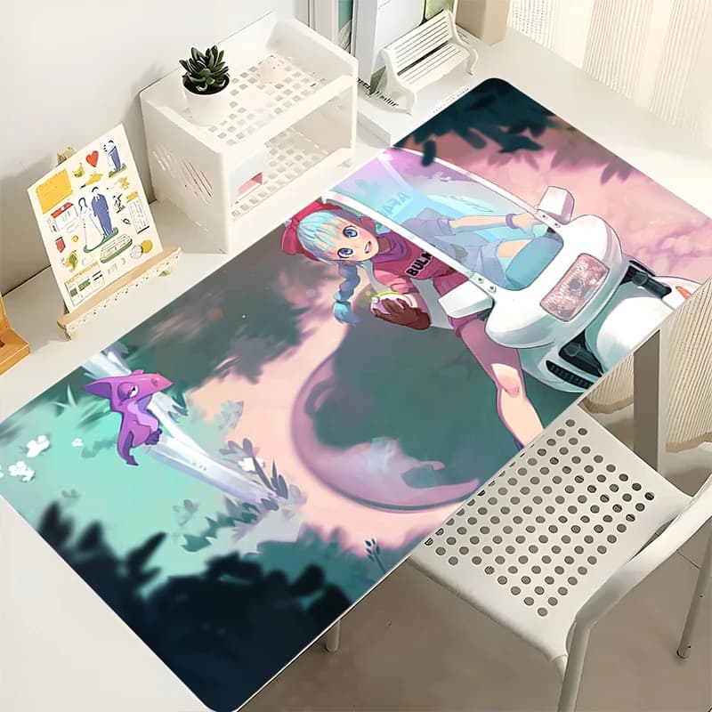 Tappetino per mouse Accessori per PC Tappetino per tastiera Tappetino per scrivania Tappetino per mouse antiscivolo Dragon Ball Bulma Tappetini da gioco di grandi dimensioni Tappetino esteso in gomma