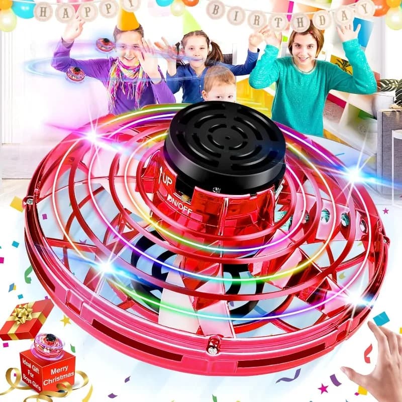 Mini drone azionato manualmente per bambini - LED UFO Flying Orb Ball Mini giocattolo ricaricabile Fidget Spinner per interni ed esterni