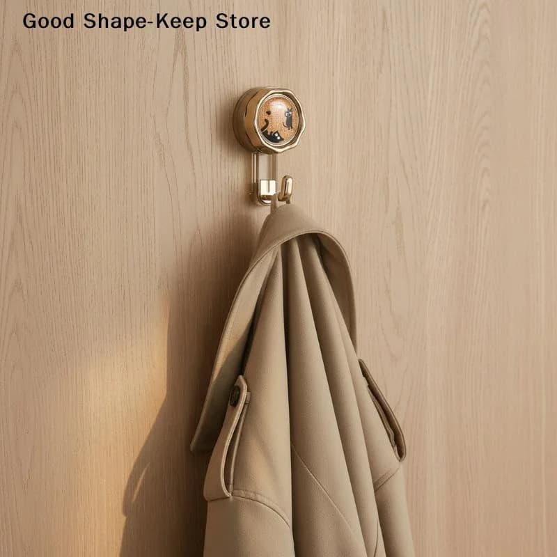 dailyVintage Suction Cup Rotating Hook No Drill Strong Load Bearing Adhesive Hanger for Bathroom Kitchen Laundry Room