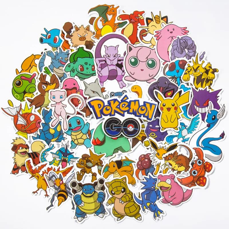 50/100 pezzi di adesivi Kawaii Pikachu anime Pokémon per quaderni, valigie, skateboard, chitarre, telefoni cellulari, adesivi per cartoni animati, bambini