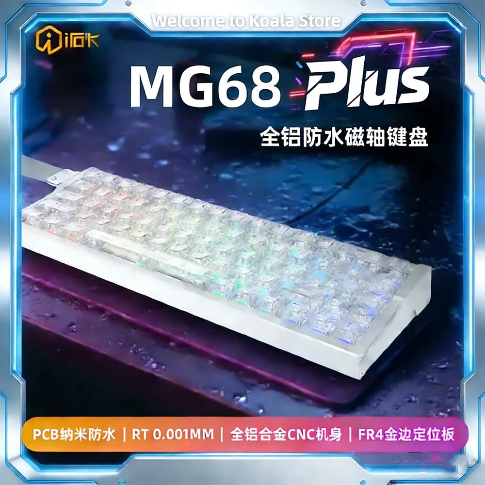 Tastiera da Gaming IROK RA68 con Switch Magnetici, Bassa Latenza, Layout 65% in Alluminio, Tastiera Meccanica Cablata Personalizzabile per PC, Regalo per E-Sports