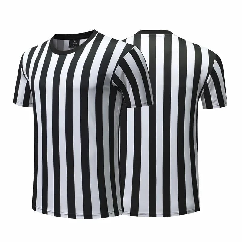 2025 T-shirt da calcio da uomo Uniforme da calcio nera Camicie da arbitro di calcio traspiranti Divise da camicia da allenamento per donna