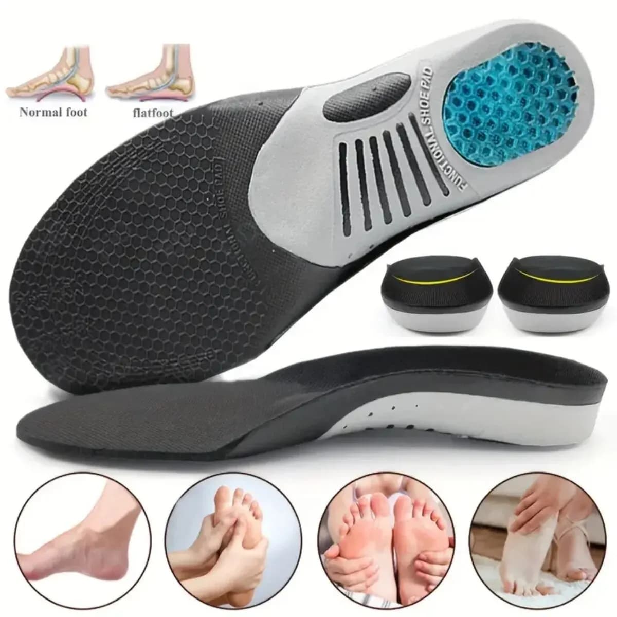 1 paio di solette ortopediche plantari plantari per la salute del piede piatto per scarpe inserire il cuscinetto di supporto dell'arco fascite plantare cuscinetti per la cura dei piedi