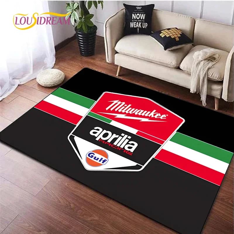Aprilia Moto Logo Carpet yoga area carpet Living room Bedroom Sofa Coffee decorat kitchen Non-slip carpets Alfombra birthday gift