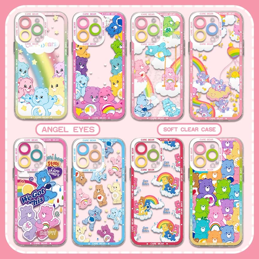 Cute Cartoon Bears Phone Case For iPhone 17 16e 16 15 14 13 12 11 Mini Air Pro Max XSMax 7 8 Plus Transparent C-Cares Back Cover