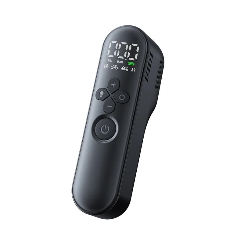 NEWO T05 Pompa Elettrica Portatile per Biciclette con Manometro Digitale PSI, Mini Gonfiatore ad Alta Pressione per Valvole Presta e Schrader in Plastica