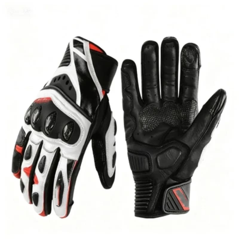 Guanti da moto in pelle da uomo con protezione sulle nocche in fibra di carbonio, guanti da equitazione invernali con touchscreen, antiscivolo e ammortizzanti