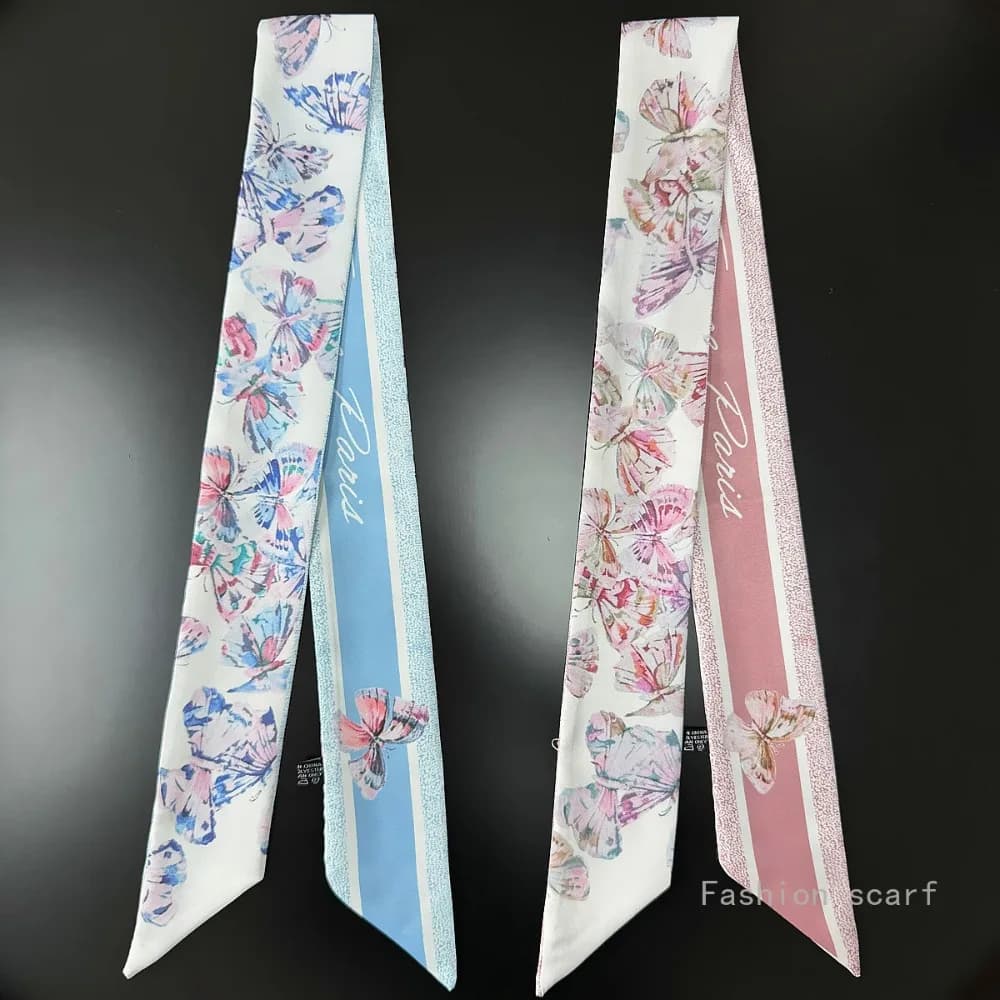 Lightweight Floral Scarf Women Summer Accessory Tarot Style Neck Tie 1PC Ribbon Bags Strap Decoration