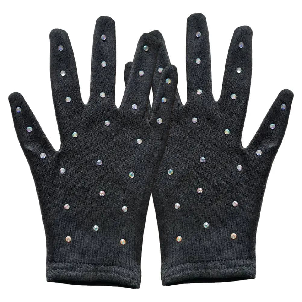 1 Paio di Guanti da Pattinaggio Artistico con Strass, Eleganti e Opachi, per Donna, per Pattinaggio su Ghiaccio, Danza, Feste e Spettacoli