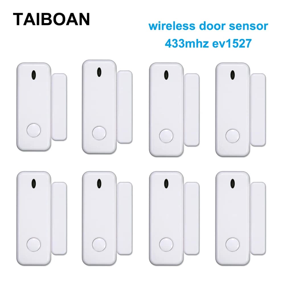 TAIBOAN 433 MHz Sensore magnetico per porta Rilevatore wireless per finestre domestiche per sistema di allarme Avvisi di notifica app Sicurezza familiare