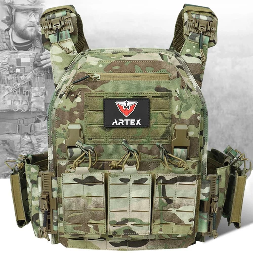 Gilet tattico Ranger Green Plate Carrier con gilet tattico di sicurezza Molle Chaleco Tactico Bandolier con taglio laser
