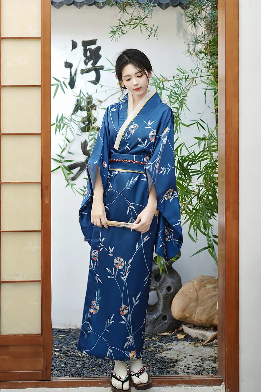 Traditional Japanese Kimono Women's Dress Classic Vintage Evening Dress Sexy Yukata Swimwear with Kimono Random Printed Obi