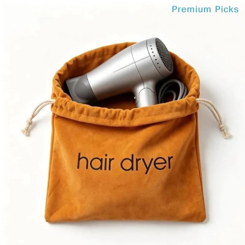 Suede Nap Hair Dryer Diffuser Storage Bag Drawstring Design Water Resistant Fits Most Hair Tools for Travel Bathroom Salon