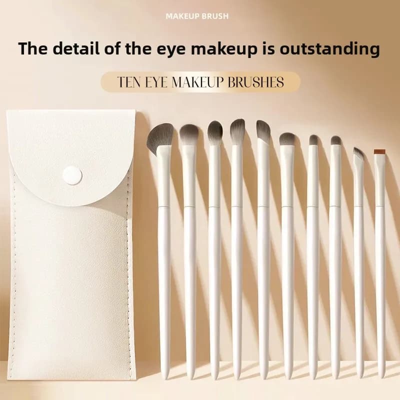 Set di Pennelli per Trucco Occhi Naturali 1/5/8/10 Pezzi, Pennello Dettaglio per Ombretto, Pennello Bianco Ultra Morbido per Ombretto ed Eyeliner, Strumento per il Trucco