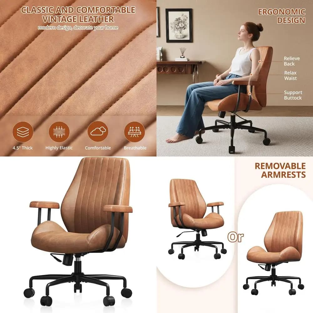 Sedia da ufficio ergonomica da 330 libbre, sedia da scrivania girevole reclinabile con altezza regolabile e cuscini spessi