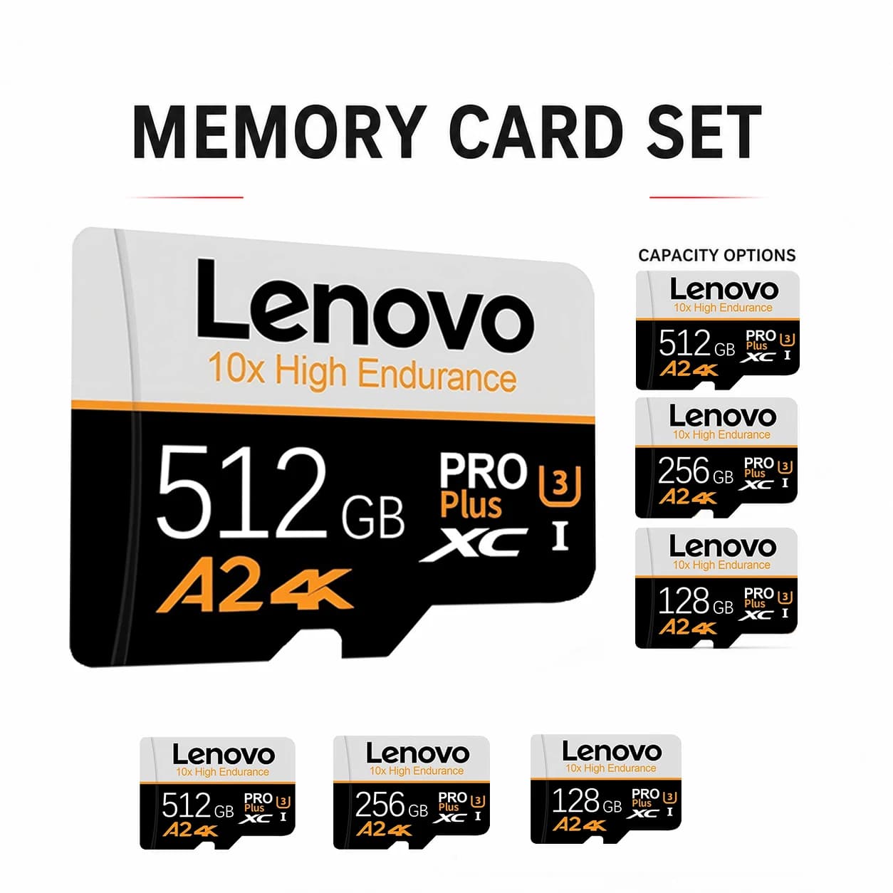 Lenovo Micro TF/SD TF Card Mini 512GB Memory Card Class 16GB High Speed Cartao De Memoria Flash Memory C10 for Xiao Mi Phone