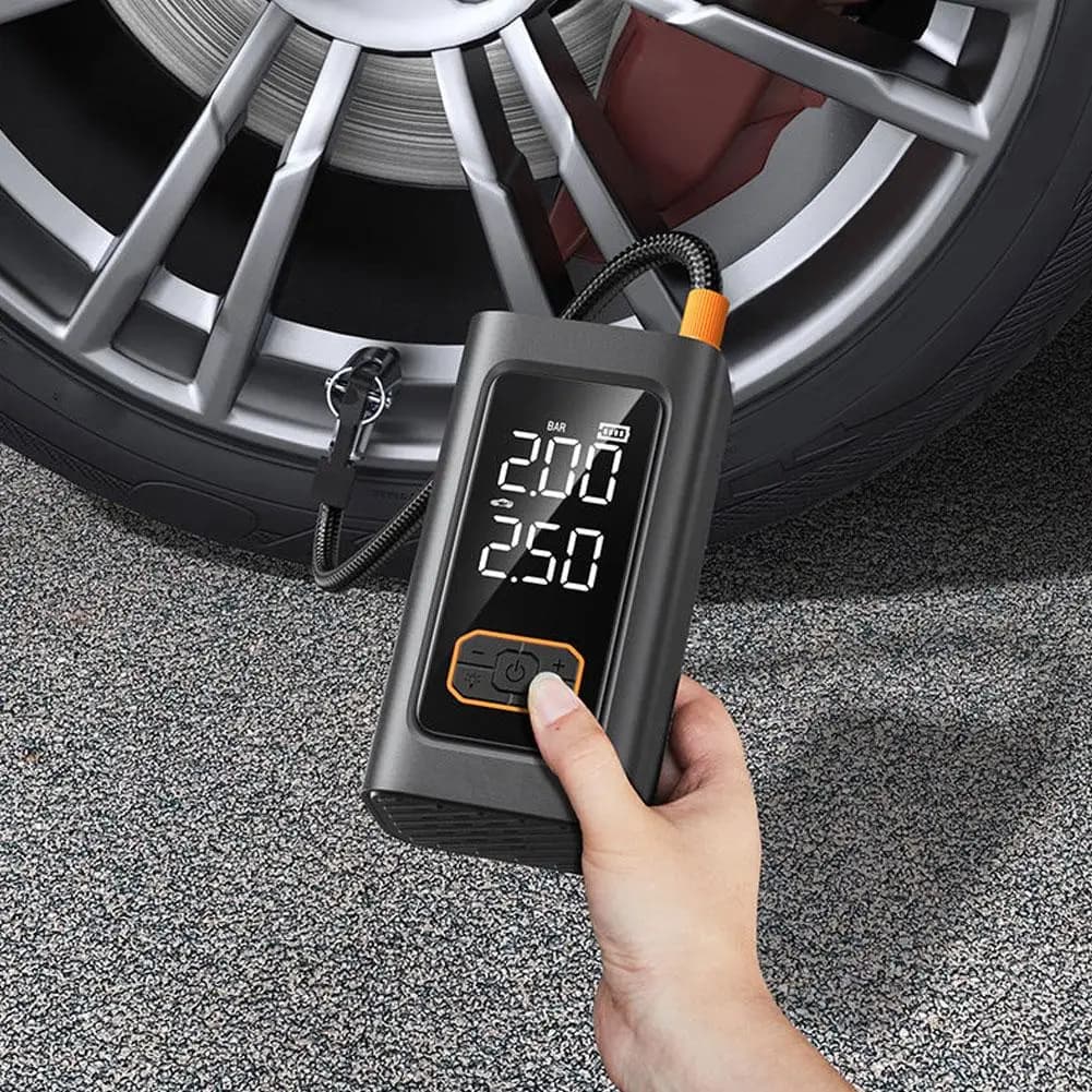 Compressore d'aria portatile per gonfiaggio pneumatici - Pompa d'aria da 10000 mAh 350 PSI con luce LED e manometro digitale per moto, S9I0