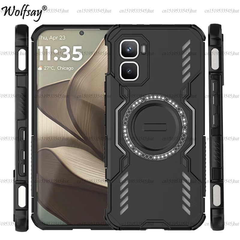 Armor Case For Infinix GT 50 Pro Magnetic Adsorption Wireless Charge Cover For Infinix GT 50 Pro Case For Infinix GT 50 Pro Case