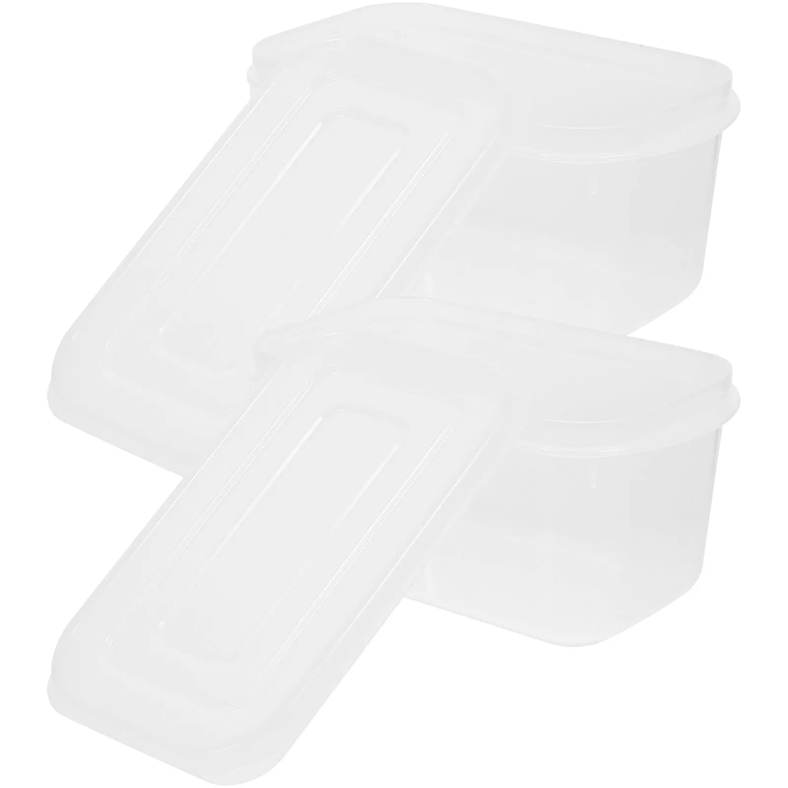 2Pcs Food Storage Containers Bento Box Set Reusable Keeping Kitchen Food Container for Rice Beans Nuts Tea Grains