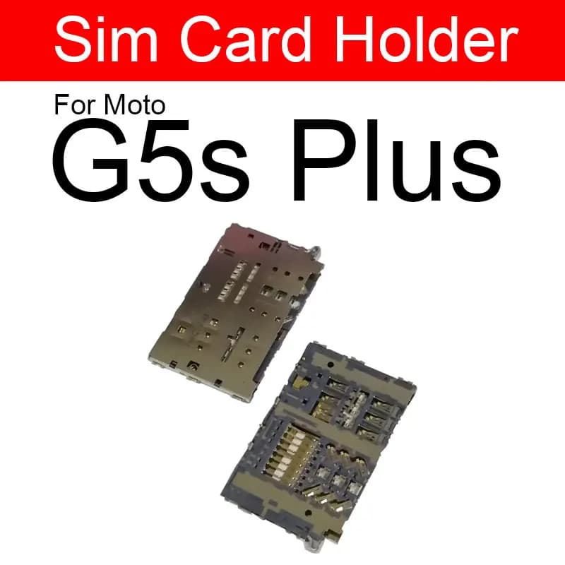 Vassoio SIM e scheda per Moto Motorola G5s Plus Porta scheda di memoria Adattatore Sim Slot Presa Cavo a nastro flessibile Sostituzione riparazione