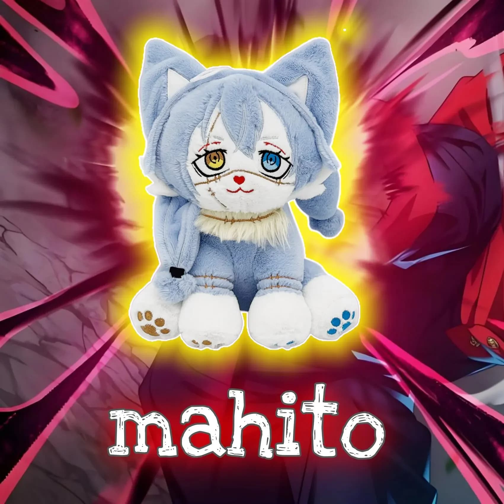 25cm Creative Jujutsu Kaisen Mahito Cat Cosplay Plush Doll Cute Anime Stuffed Toy Unique Birthday Party Gift For Anime Lovers
