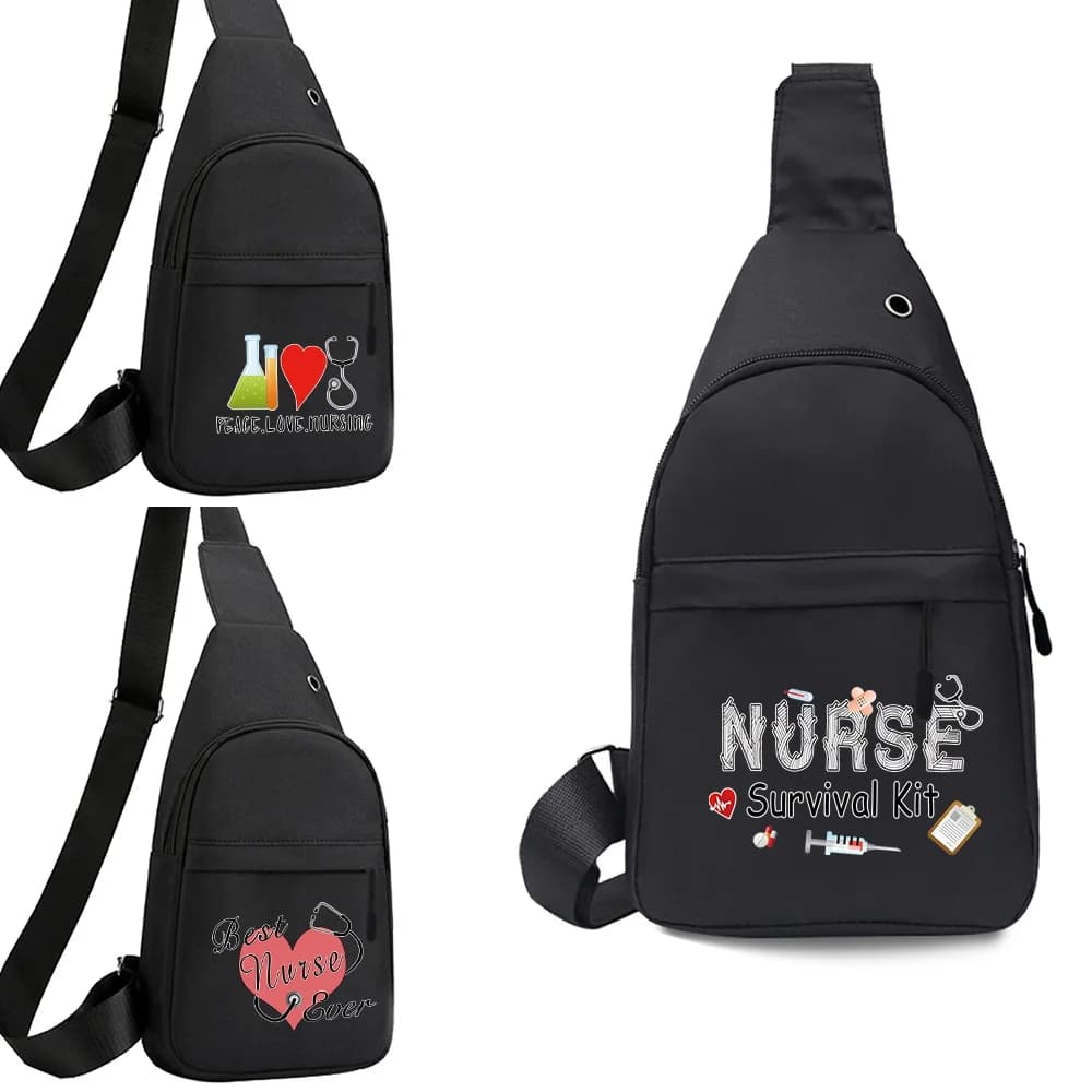 Uomo donna petto Pack Casual funzionale cintura borsa cintura borsa telefono soldi cintura borse infermiera stampa marsupio viaggio Hip Messenger Pouch