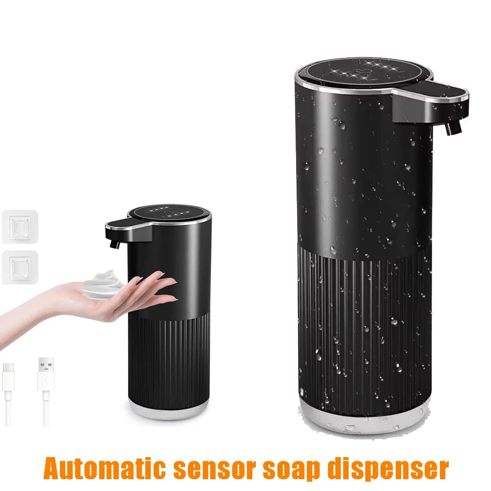 Dispenser di Sapone da Cucina a Parete, Impermeabile IPX5, 4 Livelli Regolabili, Elettrico Intelligente con Sensore Automatico, Ricaricabile
