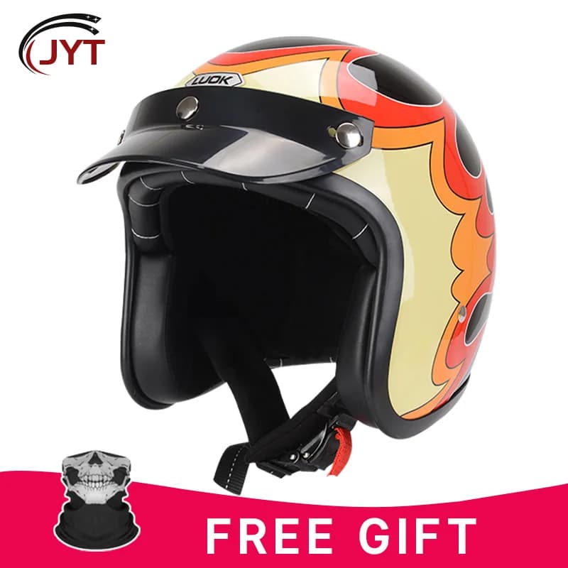 DOT Retro Open Face moto caschi a basso profilo 3/4 mezzo casco Vintage quattro stagioni Unisex per uomo adulto donna per Motocross