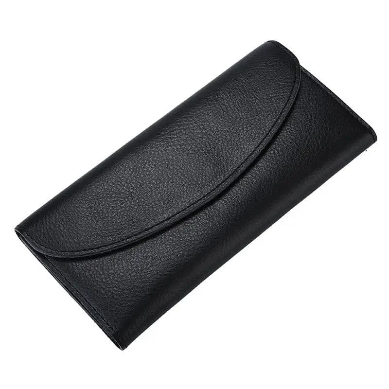 Portafoglio da Donna in Vera Pelle di Vacchetta alla Moda, Design Semplice e Funzionale, Colore Puro, Elemento Popolare, Materiale ABS, Collezione Primavera