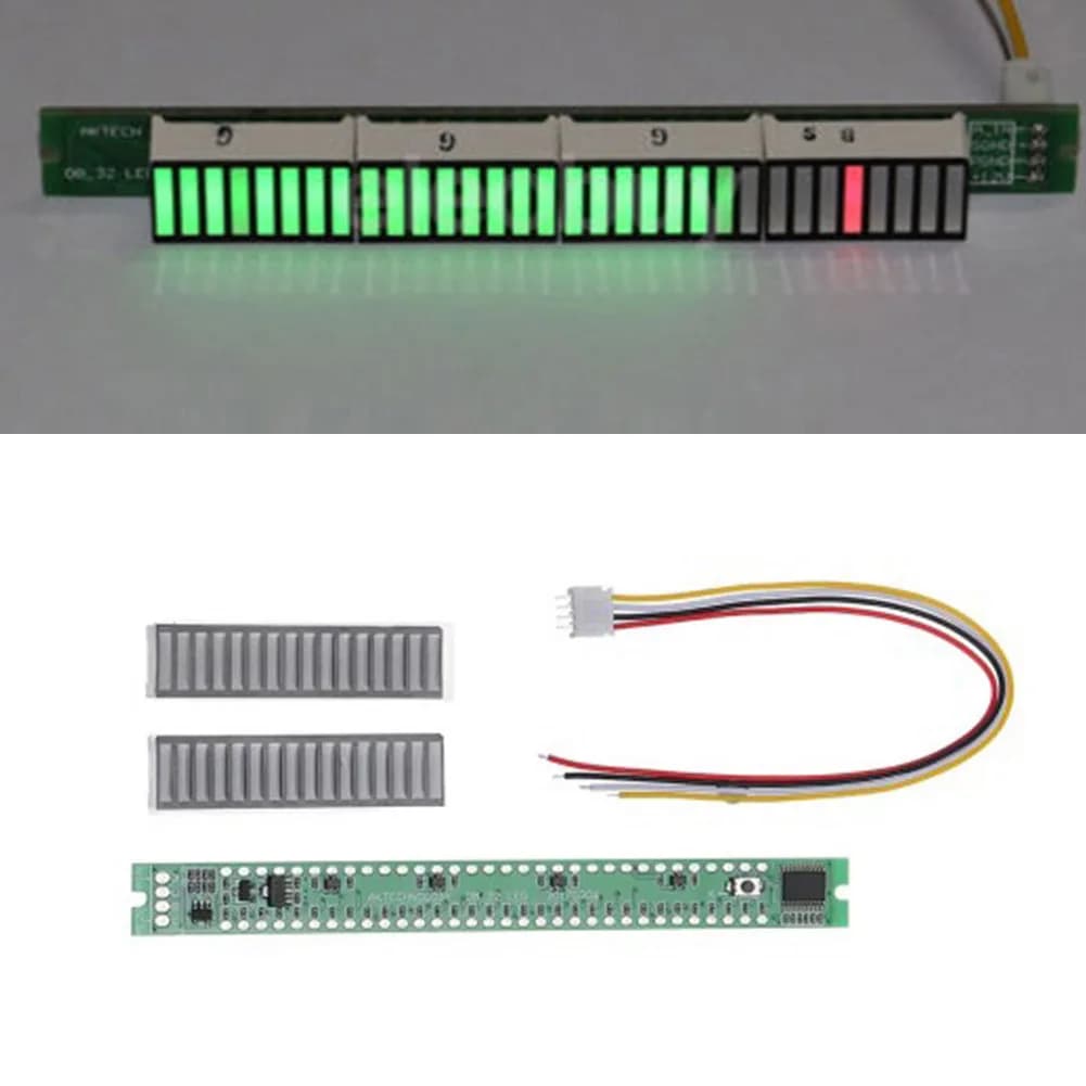 Analizzatore Audio del suono musicale 32 indicatore di livello della striscia LED VU Meter 32 indicatore di livello del liquido striscia luminosa a LED a tre colori