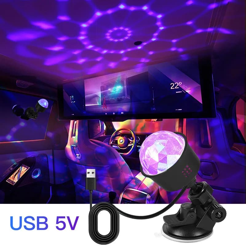 2 lampade a proiezione LED nuove e colorate, sincronizzazione musicale USB, colori RGB Dream Colors, adatte per: luci decorative per la camera da letto, luci per feste.