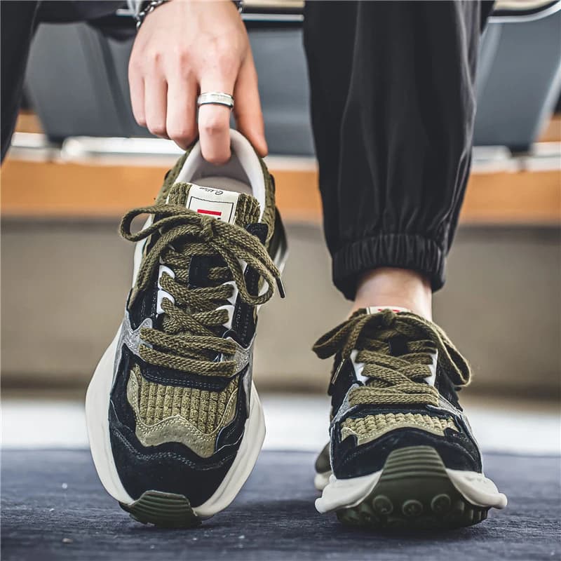 Men's Breathable Running Shoes Summer Trendy Brand Youth Agan Sports Shoes Heightening Dad Sneakers Versatile Casual Shoes