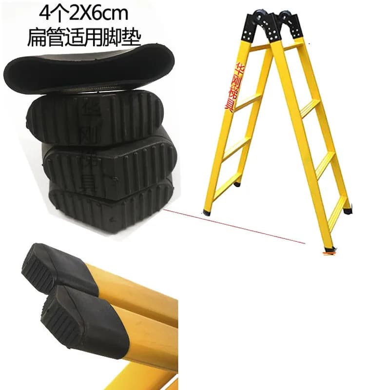 4 pezzi ispessimento antiscivolo scala in alluminio Leggings in gomma tubi ovali orizzontali tappi protettivi per pavimenti cuscinetti copertura antipolvere per piedi da tavolo