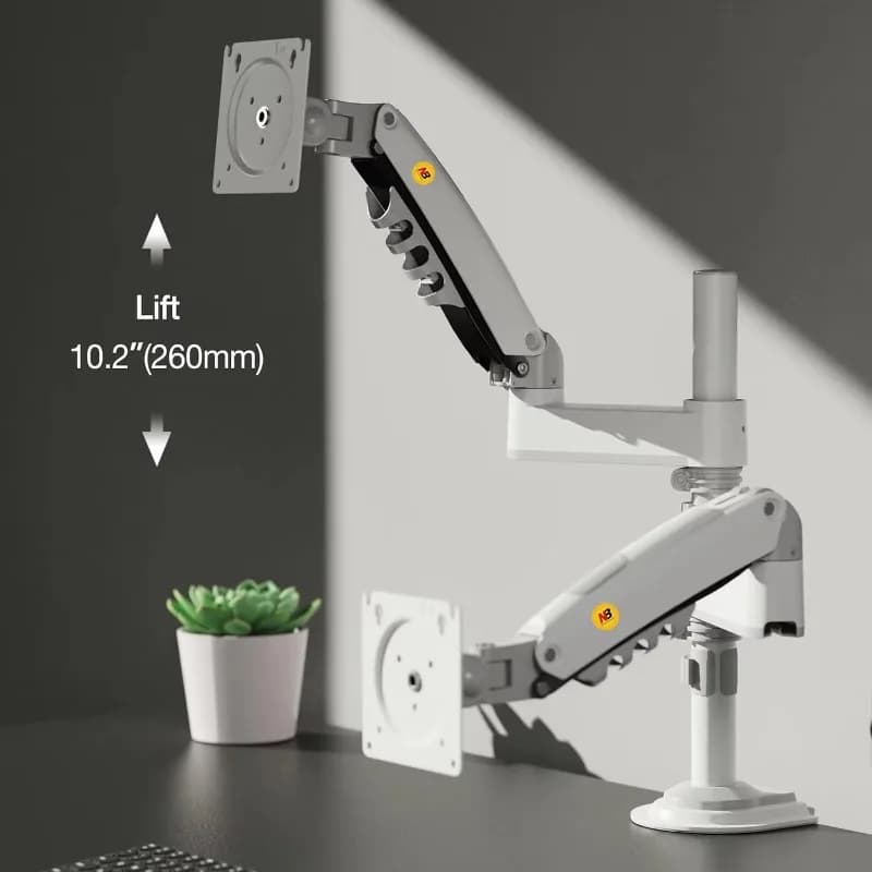 Double Monitor Table Support Full Motion Swivel Computer Monitor Arm Suitable for two screens up to 27''' H180